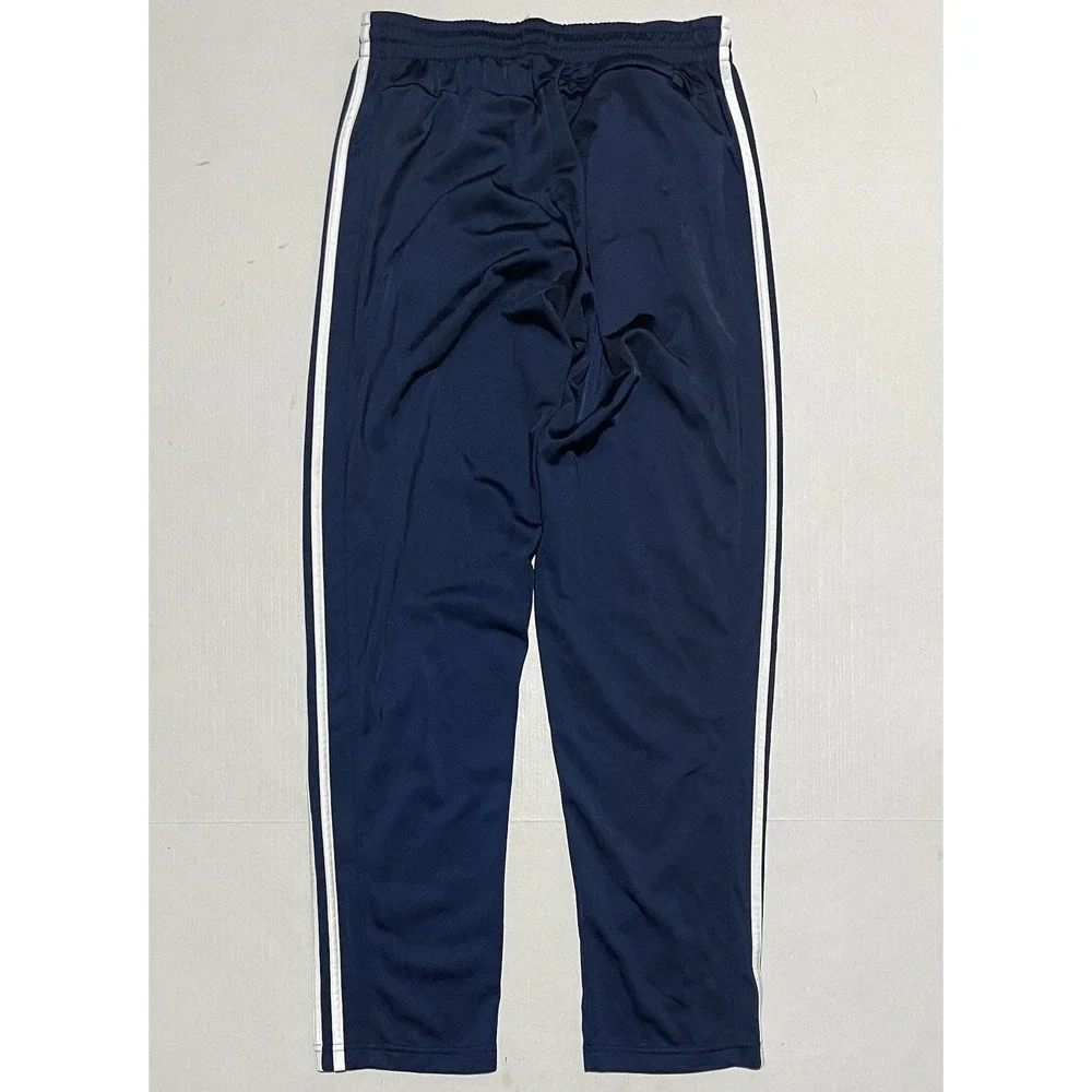 Adidas Mens Track‎ Pants Blue Satin Dazzle Drawstring Size Medium Straight